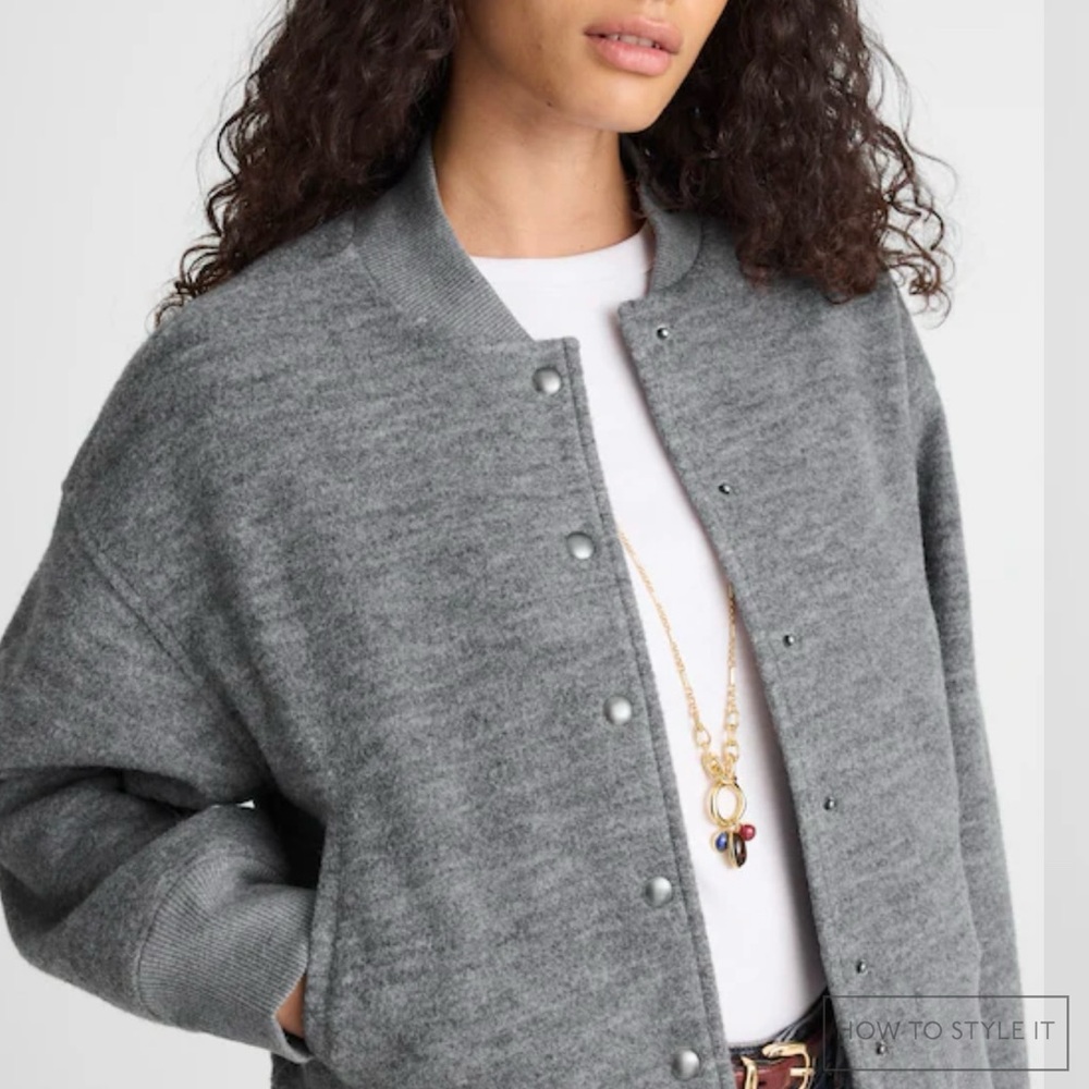 Madewell Gray Varsity Jacket for Women